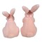 Raz Imports 8.75 In Pastel Pink Flocked Bunnies Set/2 Easter Figurine Set , Lightweight Spring Decor Easter Rabbit